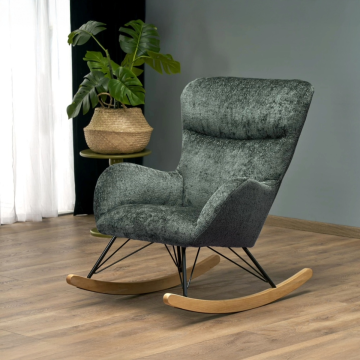 Moderne Fauteuil Castro Groen Stof Metaal Frame