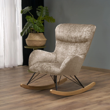 Moderne Fauteuil Castro Beige Stof Metaal Frame