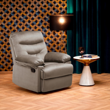 Moderne Fauteuil Drager Beige Fluweel