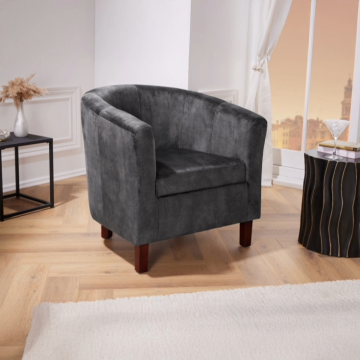 Fauteuil Hemingway Donkergrijze Fluwelen armleuningen - 43890