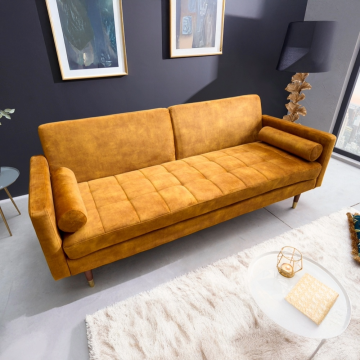 Slaapbank Couture Mosterdgeel 195cm - 42490