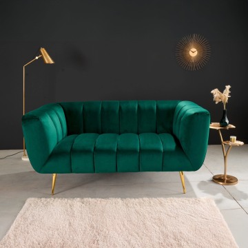 Bank 2-zits Noblesse Smaragdgroen 165cm Fluweel - 41247