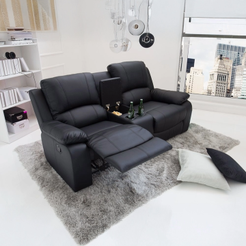 Bioscoopbank Relaxbank 2-zit Hollywood Zwart met bekerhouder - 39474