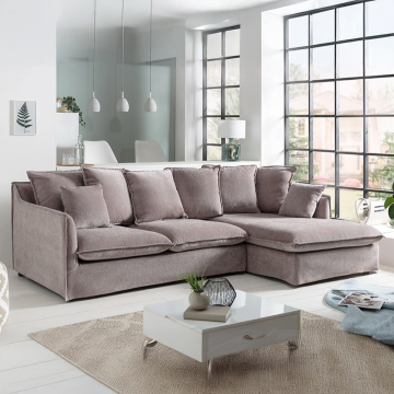 Hoekbank Heaven Taupe Fluweel - 40674