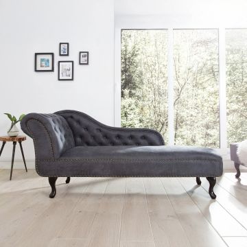Chaise Longue Recamiere Chesterfield Grijs 170cm - 37475