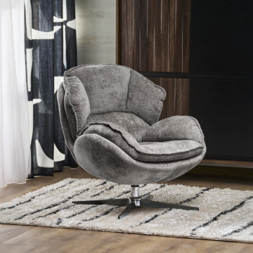 Draaibare Relax Fauteuil Guido Grijs Stof