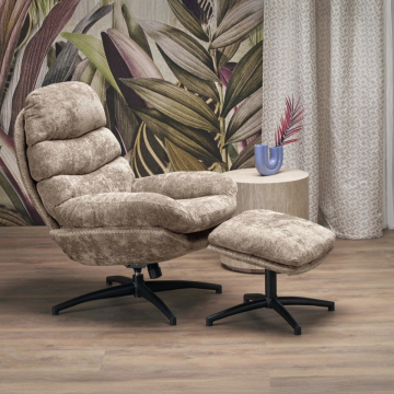 Fauteuil van fluweel DANDELION - Mosterdgeel gouden poten