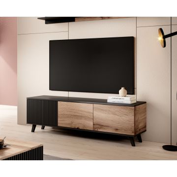 TV-meubel Random Eiken Bruin/Zwart 150cm modern
