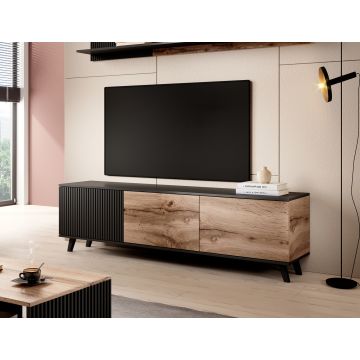 TV-meubel Random Eiken Bruin/Zwart 180cm modern