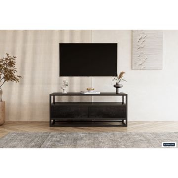 TV-meubel Madeira Zwart 120cm Massief Mango Hout - RF2150-2