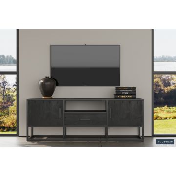 TV-meubel Madeira Zwart 140cm Massief Mango Hout - RF2155-2