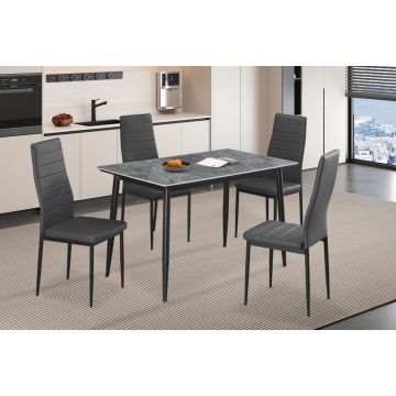Moderne Eettafel Kenzo 120cm Grijs Steen - RF50212-3