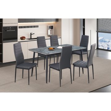 Moderne Eettafel Kenzo 140cm Grijs Steen - RF50214-3