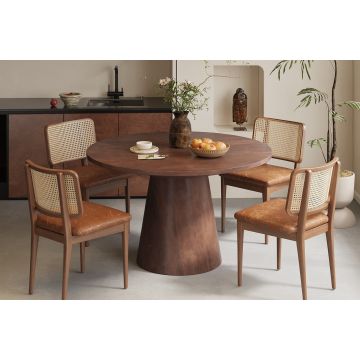 Ronde Eettafel Tommy 130cm Bruin Rond Mangohout - RF51555-3