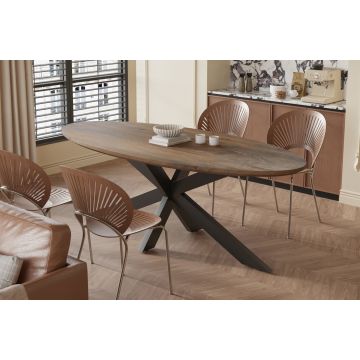 Ovale Eettafel Tommy 220x100cm Massief Mango Hout - RF51560-4