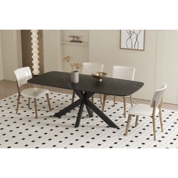 Eettafel Apollo 180cm Zwart Marmer - RF51928-2