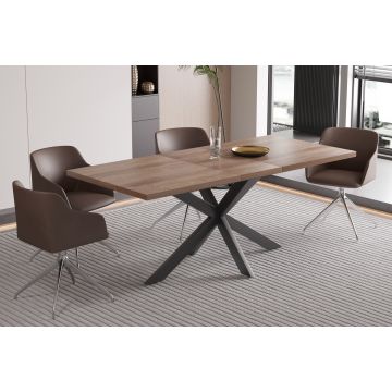 Uitschuifbare Eettafel Kos 160-200cm Donkerbruin Blad - RF52160-3