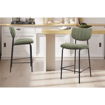 Barkruk Antura Groen Stof Metaal Frame - RD5635-5