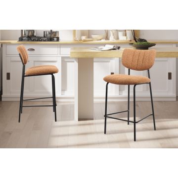 Barkruk Antura Oranje Stof Metaal Frame - RD5635-6