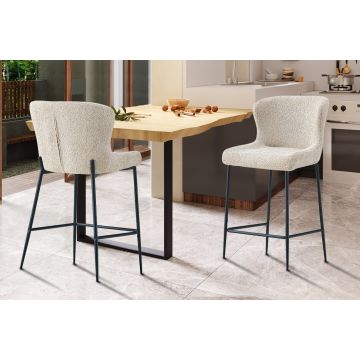 Barkruk Lisa Beige Bouclé - RF5640-2
