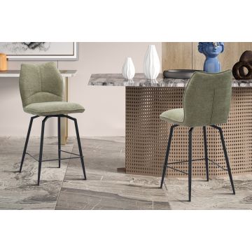 Draaibare Barkruk Lara Zand Stof Metaal Frame - RF5645-2