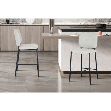 Barkruk Sophia Beige Stof Metaal Frame - RD5650-1