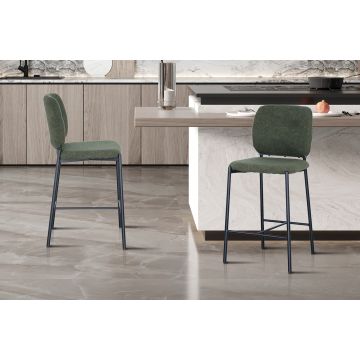 Barkruk Sophia Groen Stof Metaal Frame - RD5650-4