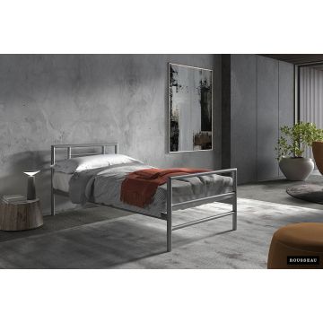 Bed Sandro Grijs 90x200cm inclusief lattenbodem - RF89409