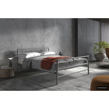 Bed Sandro Grijs 140x200cm inclusief lattenbodem - RF89414