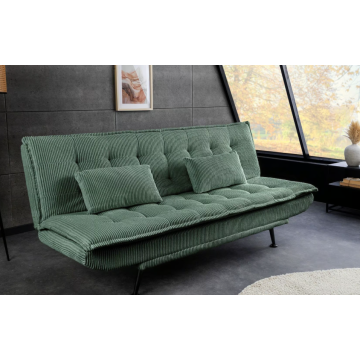 Moderne Slaapbank JAZZ Groen 3-zits Ribstof - 47523