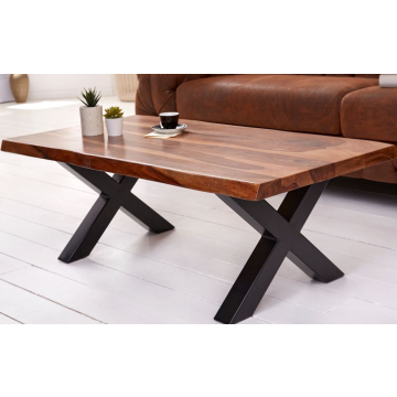 Massief Houten Salontafel Amazonas Bruin 110cm Sheesham met Boomrand - 6540196