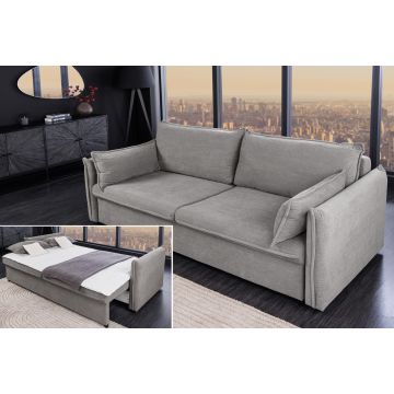 XXL Slaapbank Apartement Grijs Corduroy Inclusief Bedbox en Kussens - 44503