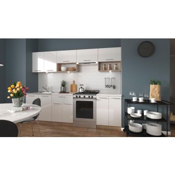 Keuken Viola 260cm Hoogglans Wit Modern Scandinavisch Compleet 