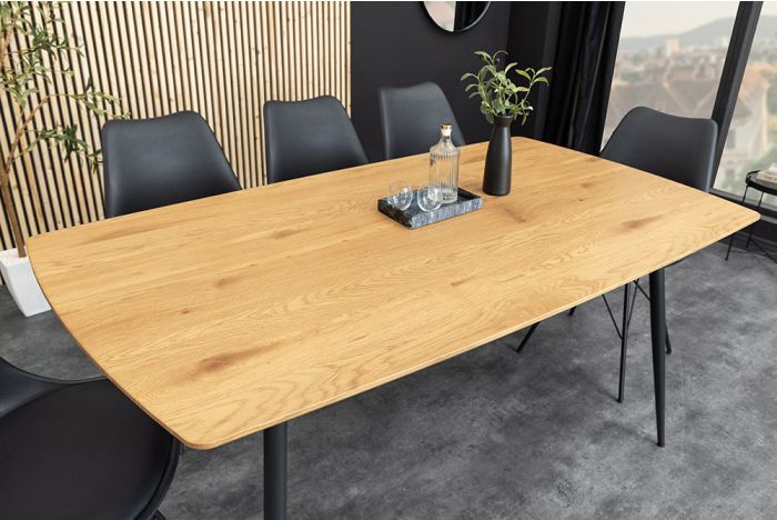Industriële Eettafel Apartment Wildeiken Look 120cm met Zwart Metalen Onderstel