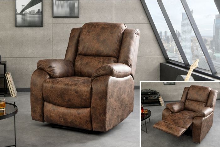 Comfortabele Bioscoopfauteuil Hollywood Antiek Bruin Kunstleer met Verstelbare Rugleuning