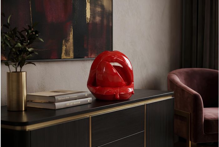 Hoogglanzende Pop-Art Decoratiefiguur Lip Rood 25cm Kunststof