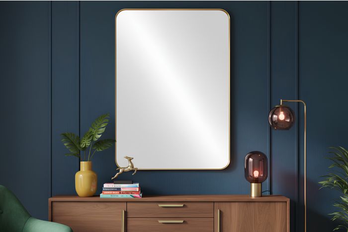 Moderne Wandspiegel Amsterdam Goud 100cm Aluminium