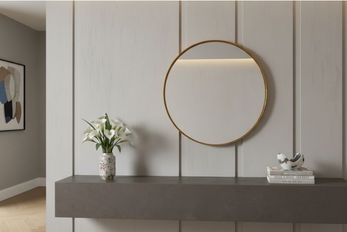 Ronde Wandspiegel Portrait Goud 75cm Aluminium