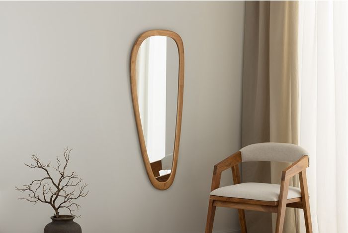 Massief Houten Wandspiegel Organic 120cm Eikenhoutlook