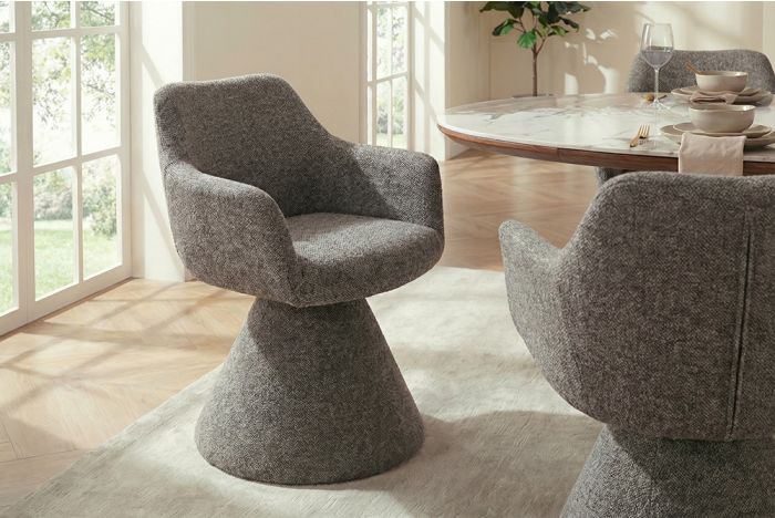 Draaibare Fauteuil Ambiento Bruin Structuurstof met Armleuningen