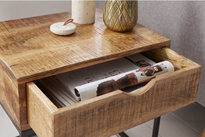 Bijzettafel/Nachtkastje Mystic Natuur 40cm Massief Acacia Hout - 38424 - Ventura Design