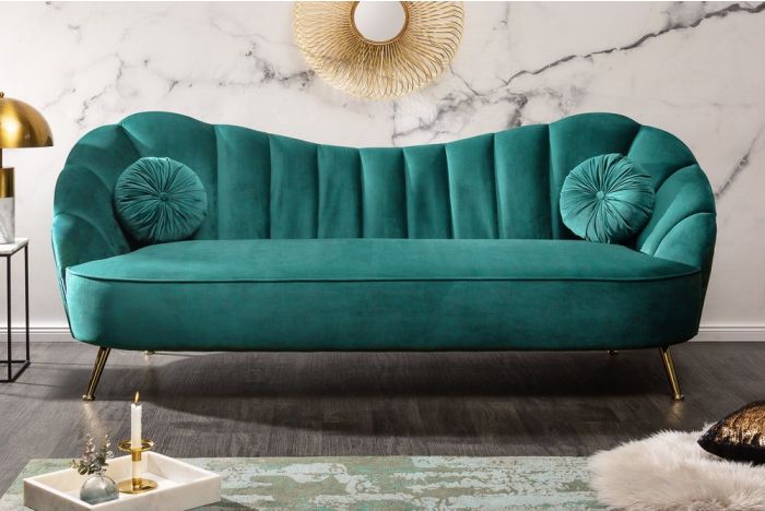 Bank Arielle Turquoise Fluweel 220cm online bestellen / Ventura Design - Design
