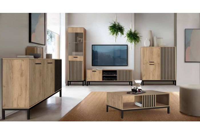CASARIA® Salontafel met Opbergvak 95x55x50cm Krasbestendig Hout 50 kg Laadvermogen Modern Groot Woonkamer Kantoor Sofa Bank Tafel Bijzettafel Wit Eik