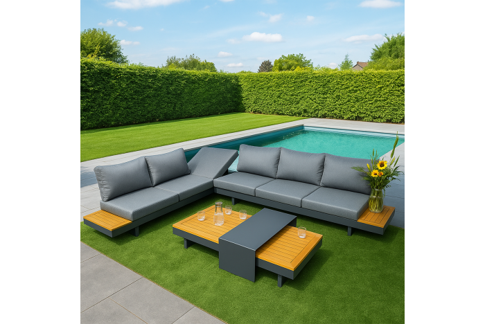 Loungeset Emerald - Barbados Antraciet verstelbaar