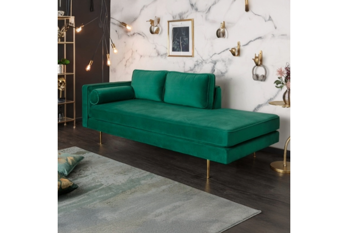 vidaXL Chaise longue met kussens fluweel donkergroen, loungebank, loungebank binnen, kleine loungeset, divan, loungebank woonkamer, kleine loungebank